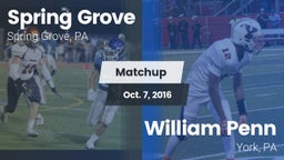 Matchup: Spring Grove High vs. William Penn  2016
