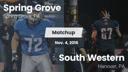 Matchup: Spring Grove High vs. South Western  2016