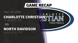 Recap: Charlotte Christian  vs. North Davidson  2016