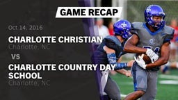 Recap: Charlotte Christian  vs. Charlotte Country Day School 2016