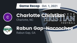 Recap: Charlotte Christian  vs. Rabun Gap-Nacoochee  2021