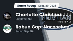 Recap: Charlotte Christian  vs. Rabun Gap-Nacoochee  2023