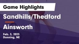 Sandhills/Thedford vs Ainsworth  Game Highlights - Feb. 3, 2023
