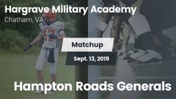 Matchup: Hargrave Military vs. Hampton Roads Generals 2019