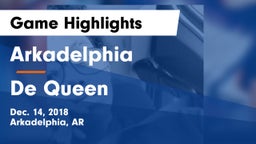 Arkadelphia  vs De Queen  Game Highlights - Dec. 14, 2018