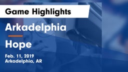 Arkadelphia  vs Hope  Game Highlights - Feb. 11, 2019