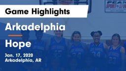 Arkadelphia  vs Hope  Game Highlights - Jan. 17, 2020