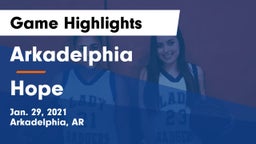 Arkadelphia  vs Hope  Game Highlights - Jan. 29, 2021