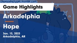 Arkadelphia  vs Hope  Game Highlights - Jan. 13, 2023