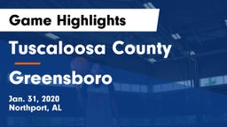 Tuscaloosa County  vs Greensboro Game Highlights - Jan. 31, 2020