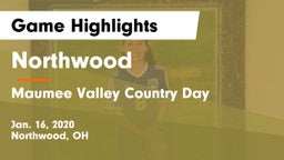 Northwood  vs Maumee Valley Country Day  Game Highlights - Jan. 16, 2020