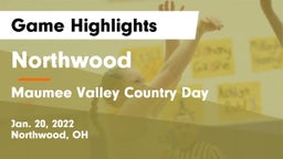 Northwood  vs Maumee Valley Country Day  Game Highlights - Jan. 20, 2022
