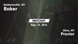 Matchup: Baker  vs. Proctor  2016