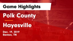 Polk County  vs Hayesville Game Highlights - Dec. 19, 2019