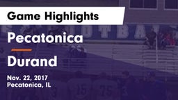 Pecatonica vs Durand  Game Highlights - Nov. 22, 2017