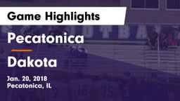 Pecatonica vs Dakota Game Highlights - Jan. 20, 2018