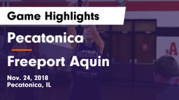Pecatonica vs Freeport Aquin Game Highlights - Nov. 24, 2018