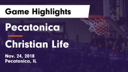 Pecatonica vs Christian Life  Game Highlights - Nov. 24, 2018