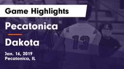 Pecatonica vs Dakota  Game Highlights - Jan. 16, 2019