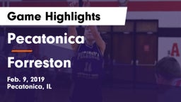 Pecatonica vs Forreston  Game Highlights - Feb. 9, 2019