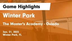 Winter Park  vs The Master's Academy - Oviedo Game Highlights - Jan. 21, 2023