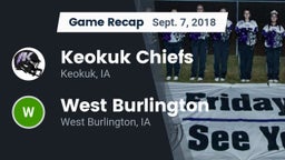 Recap: Keokuk Chiefs vs. West Burlington  2018