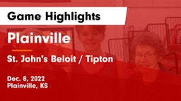 Plainville  vs St. John's Beloit / Tipton Game Highlights - Dec. 8, 2022