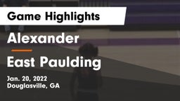 Alexander  vs East Paulding  Game Highlights - Jan. 20, 2022