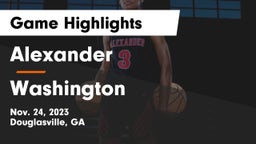 Alexander  vs Washington  Game Highlights - Nov. 24, 2023