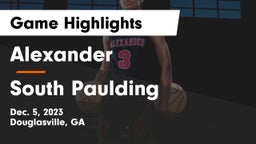 Alexander  vs South Paulding  Game Highlights - Dec. 5, 2023