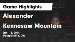 Alexander  vs Kennesaw Mountain  Game Highlights - Jan. 13, 2024