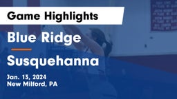 Blue Ridge  vs Susquehanna  Game Highlights - Jan. 13, 2024