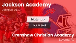 Matchup: Jackson Academy vs. Crenshaw Christian Academy  2018