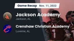Recap: Jackson Academy  vs. Crenshaw Christian Academy  2022