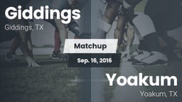 Matchup: Giddings  vs. Yoakum  2016