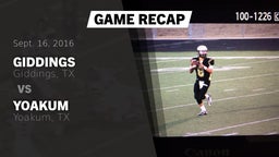 Recap: Giddings  vs. Yoakum  2016