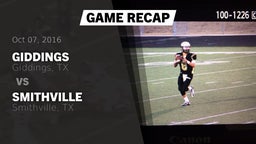 Recap: Giddings  vs. Smithville  2016