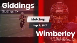 Matchup: Giddings  vs. Wimberley  2017