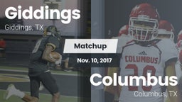 Matchup: Giddings  vs. Columbus  2017