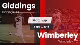 Matchup: Giddings  vs. Wimberley  2018