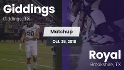 Matchup: Giddings  vs. Royal  2018