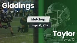 Matchup: Giddings  vs. Taylor  2019