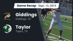 Recap: Giddings  vs. Taylor  2019