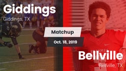 Matchup: Giddings  vs. Bellville  2019