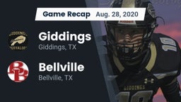 Recap: Giddings  vs. Bellville  2020