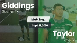 Matchup: Giddings  vs. Taylor  2020