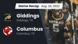 Recap: Giddings  vs. Columbus  2022