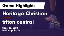 Heritage Christian  vs triton central  Game Highlights - Sept. 19, 2020
