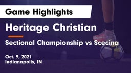 Heritage Christian  vs Sectional Championship vs Scecina Game Highlights - Oct. 9, 2021