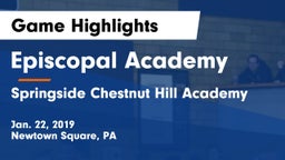 Episcopal Academy vs Springside Chestnut Hill Academy  Game Highlights - Jan. 22, 2019